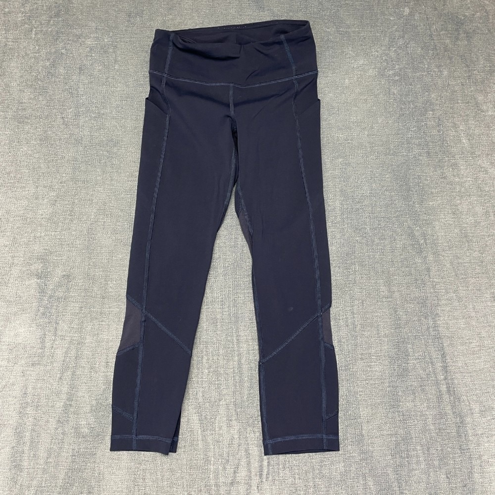 Lululemon Leggings Womens 24 Navy Blue High Waisted Yoga Gym Wear Performance
